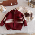 Boys' winter sweater, 2025 new style, children's fleece-lined and thickened baby cardigan, red New Year's coat, autumn and winter style.
