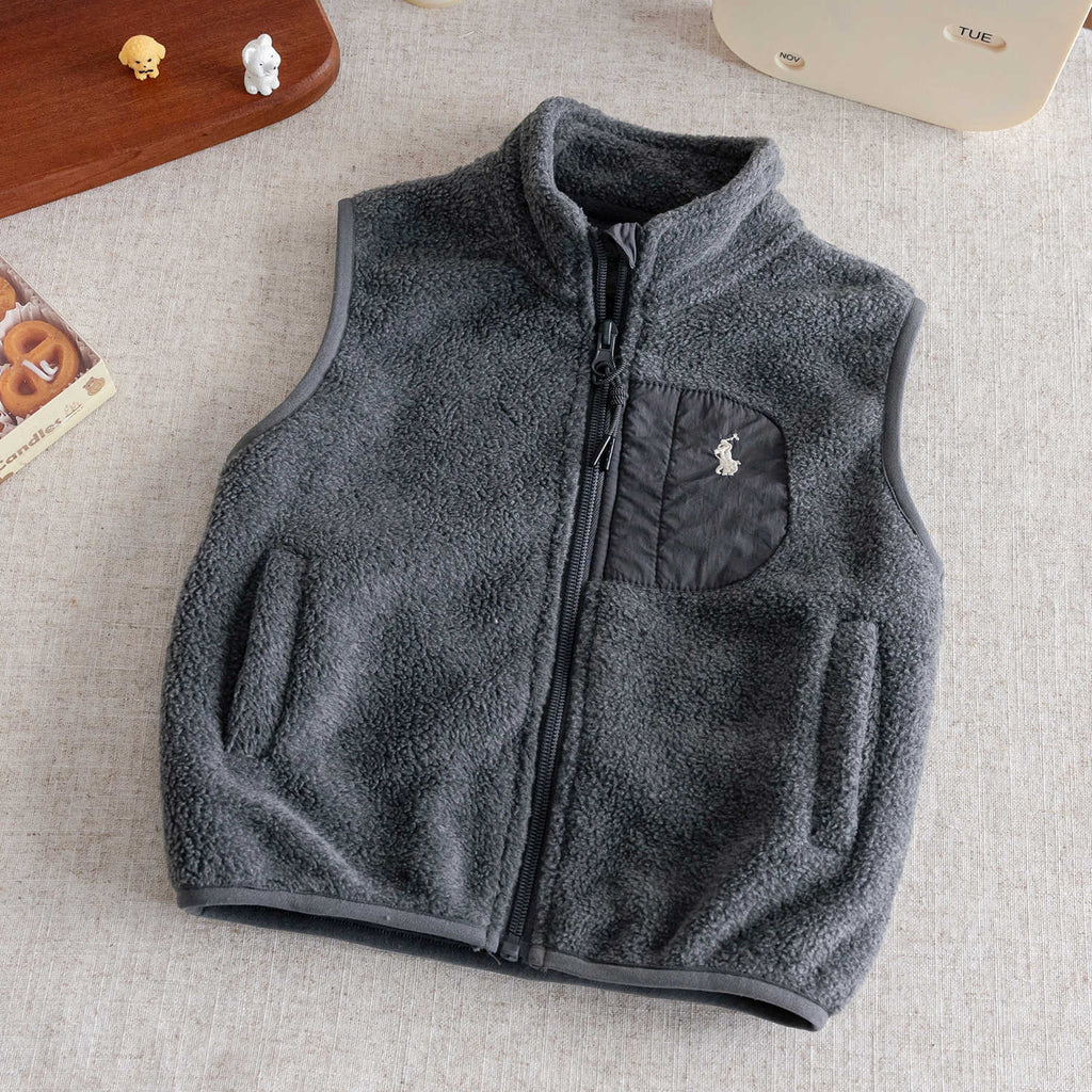 Children's Vest, Autumn/Winter 2025, Boys' Lambswool Vest, Baby Toddler Fleece Warm Vest, Trendy