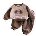 2025 Winter New Style Korean Style Boys' Autumn and Winter Cartoon Sweatshirt and Sweatpants Two-Piece Set for Babies