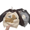 Boys' sweater, autumn and winter children's knitted thickened winter style, 2025 new style, boys' pullover base layer sweater, cartoon trendy