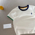 Big Head Dad Children's Short-Sleeve T-Shirt, New Style, Embroidered Pure Cotton, Baby Base Layer Top, Trendy Brand